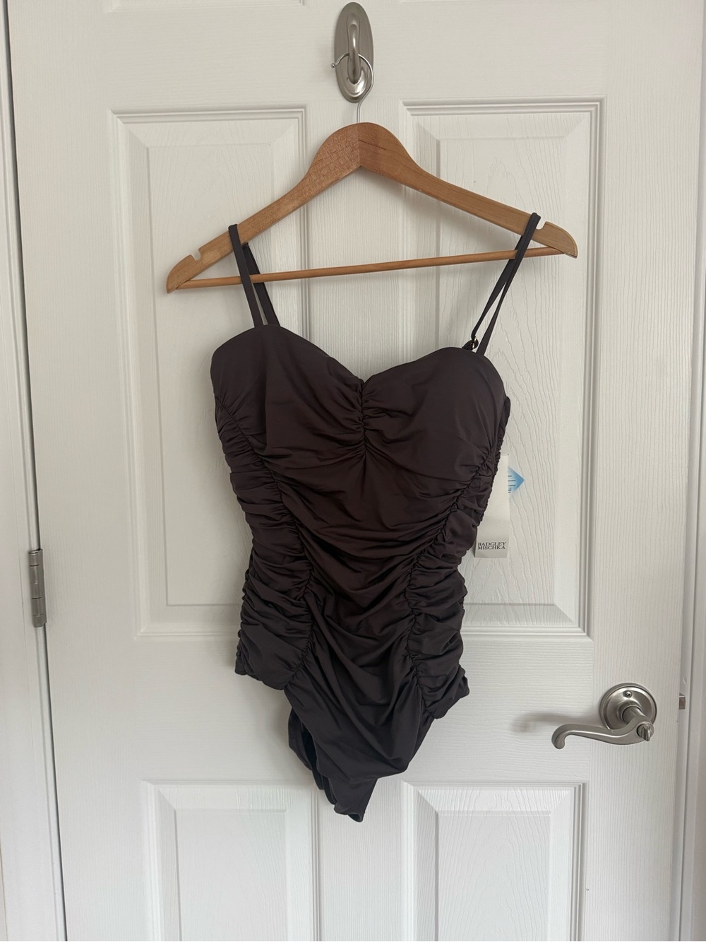 NWT Badgley Mischka Brown Bathing Suit Size 12